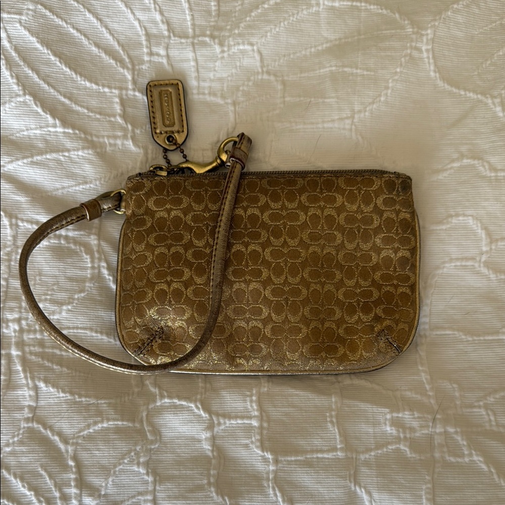 Coach Gold Wristlet Bag